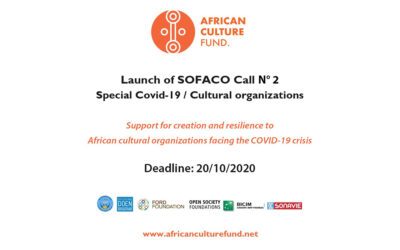 Launch of SOFACO Call for proposals Batch No 2 “Special Covid-19 / Cultural organizations”
