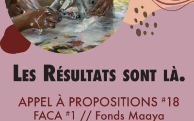 Résultats de l’appel à propositions #18 – FACA #1 // Fonds Maaya